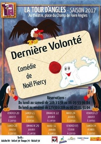 La Tour d'Angles - Affiche saison 2017 " Dernière volonté"